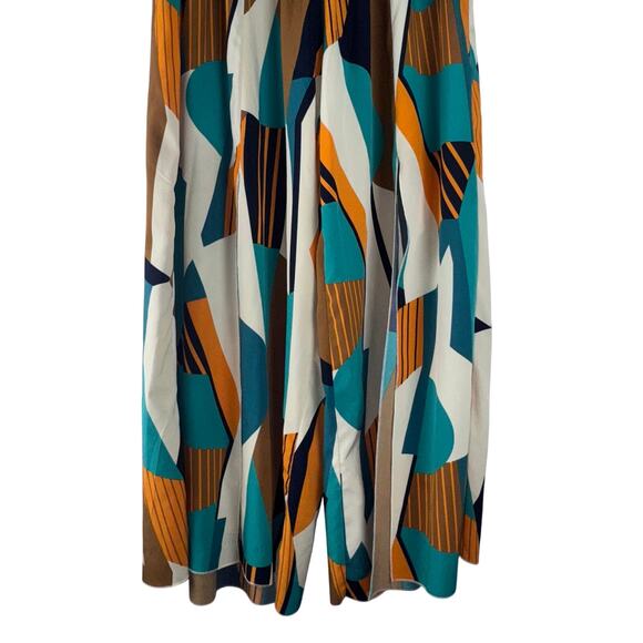 Shein Curve Women Slit Wide Leg Geometric Pants X-Large Brown Causal Work Flowy - Picture 3 of 9